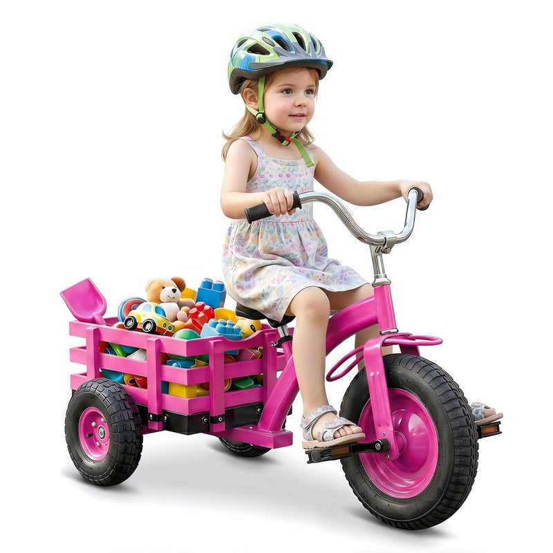 Kids Tricycle with 15-Inch Inflatable Rubber Tires by DirectDeals