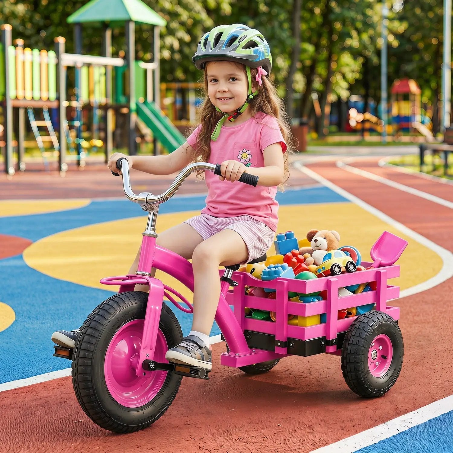 Kids Tricycle with 15-Inch Inflatable Rubber Tires by DirectDeals