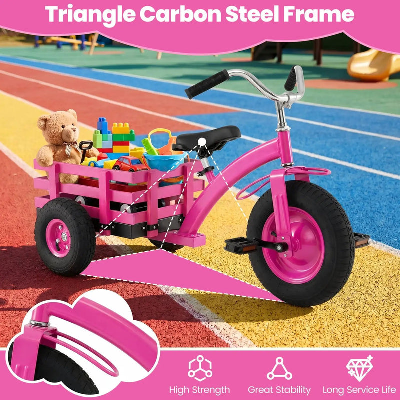Kids Tricycle with 15-Inch Inflatable Rubber Tires by DirectDeals