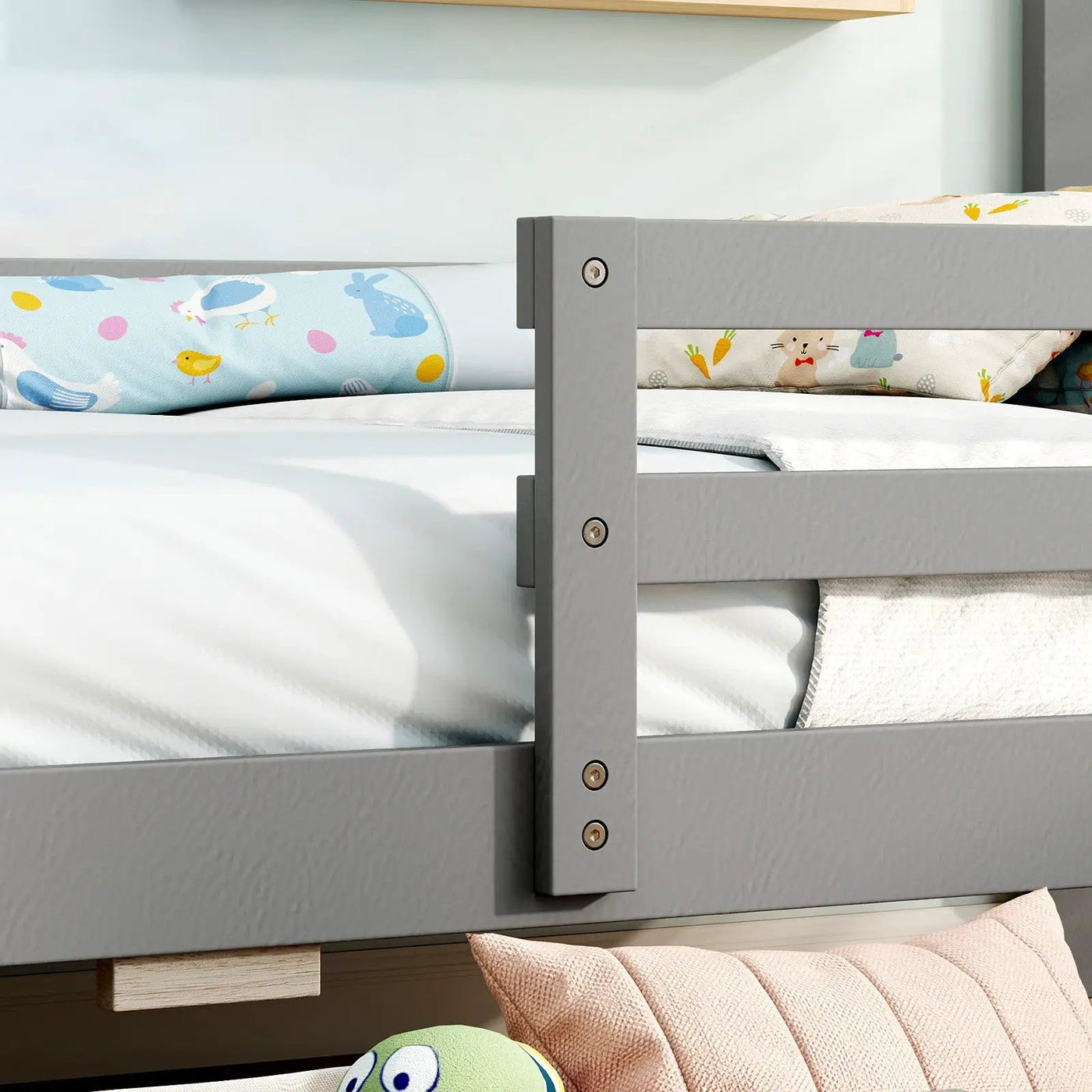 Kids Twin Size Bed with 2 Drawers Solid Wood Bed with Blackboard by DirectDeals