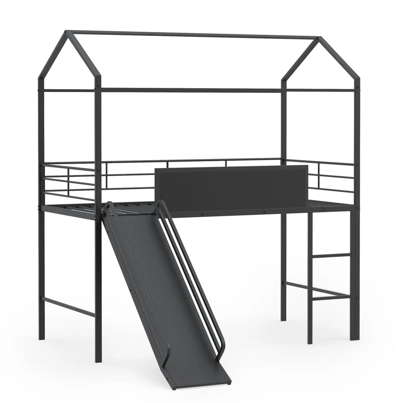 Kids Twin Size Loft Bed with Ladder and Slide for Bedroom by DirectDeals