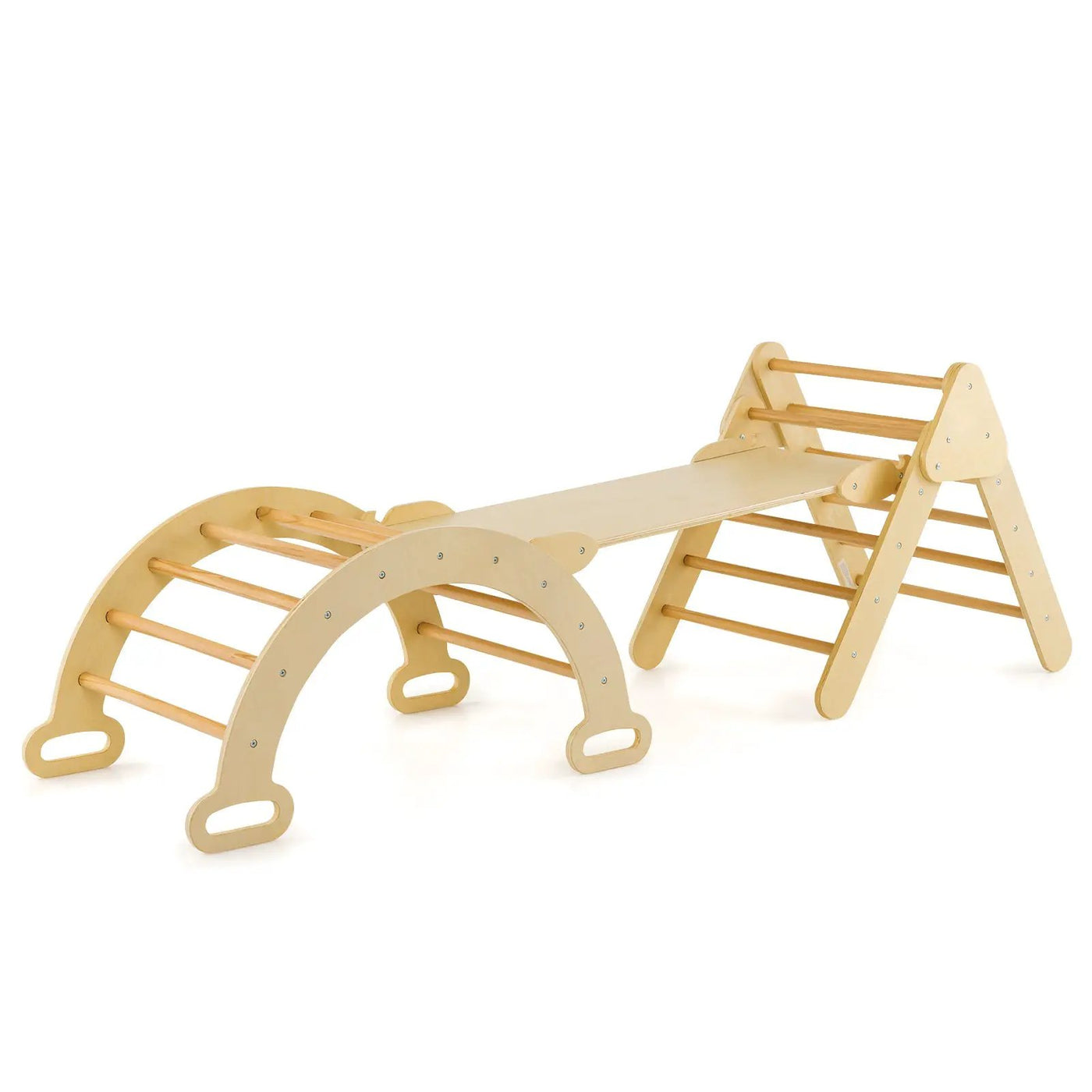 5-in-1 Wooden Kids Climber Toys with Triangle Arch Ramp by DirectDeals