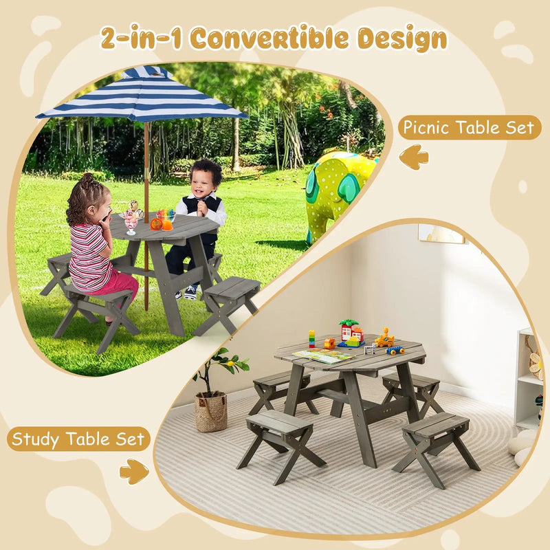 Kids Wooden Table Set for Children Aged 3+ Years by DirectDeals