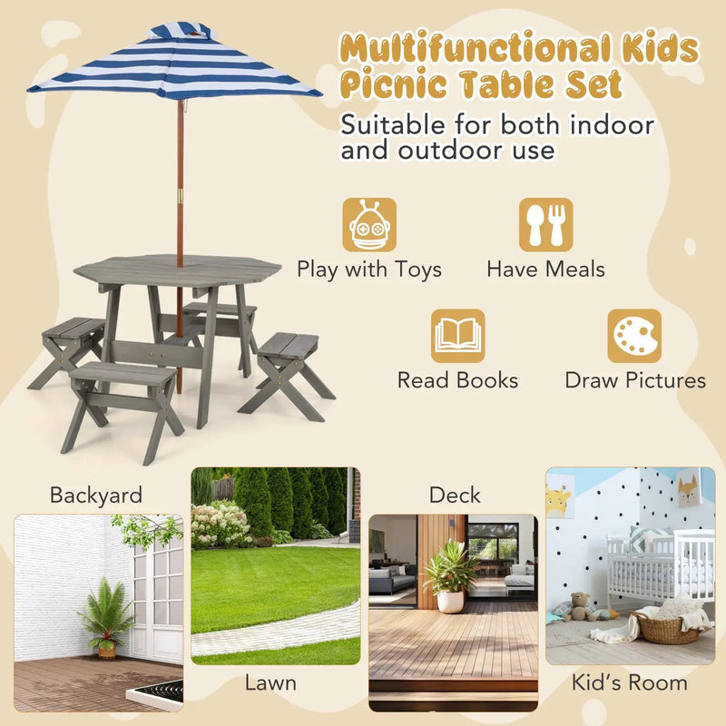 Kids Wooden Table Set for Children Aged 3+ Years by DirectDeals
