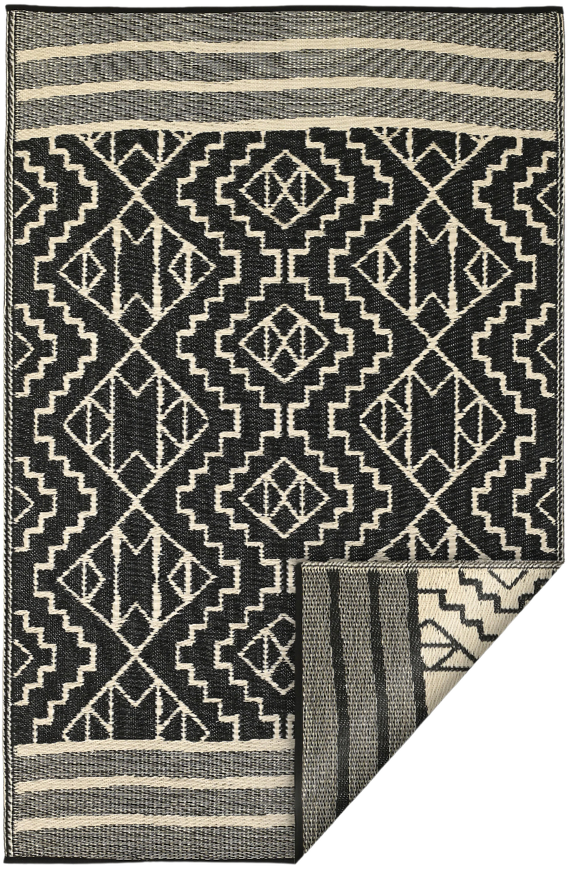 Kilimanjaro - Black Outdoor Rug for Patio FINAL SALE by Fab Habitat