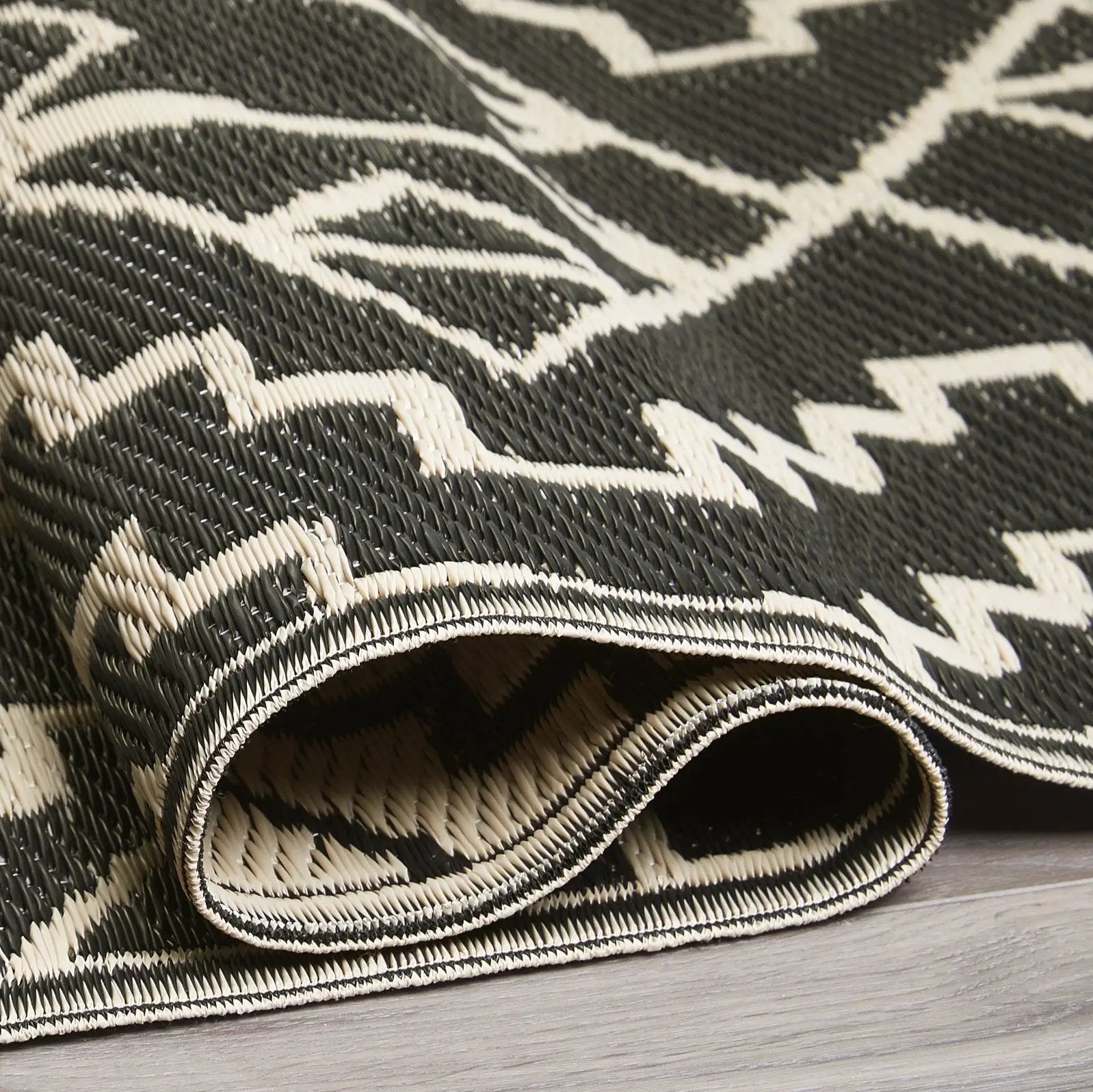 Kilimanjaro - Black Outdoor Rug for Patio FINAL SALE by Fab Habitat