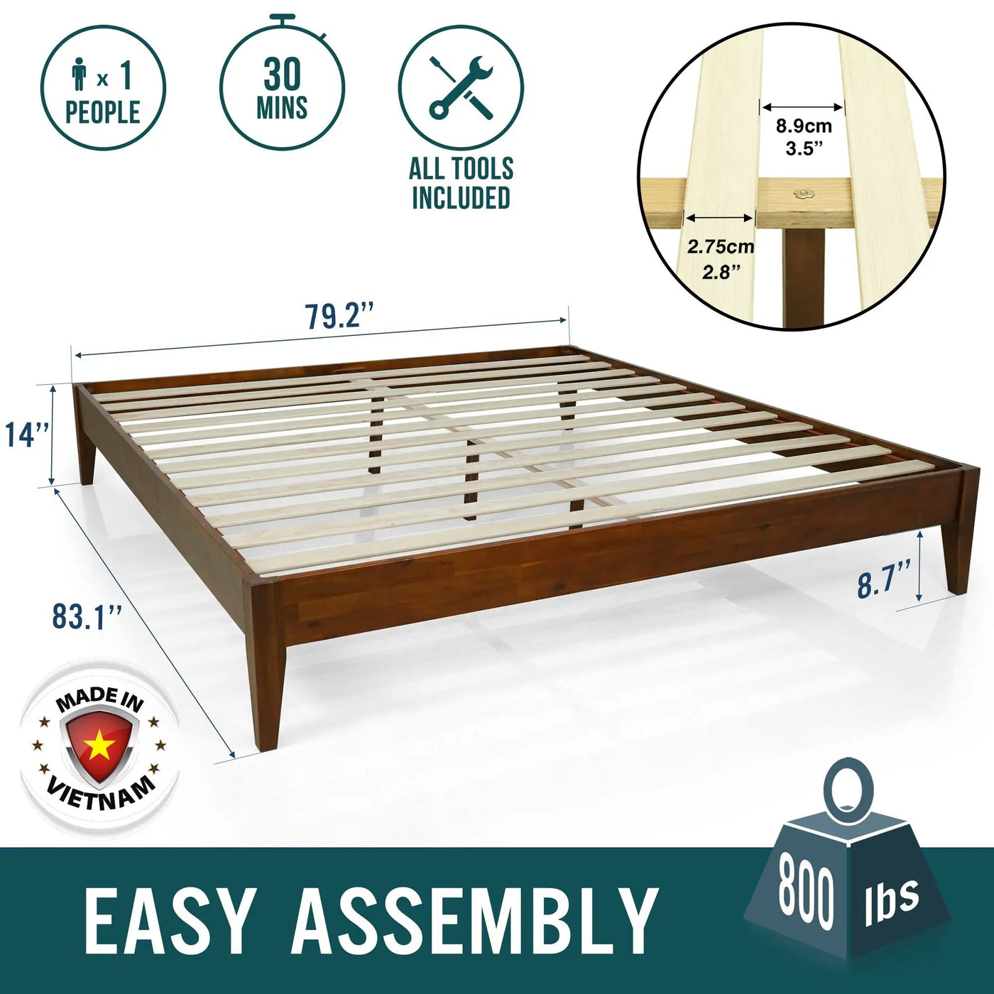 Mervyn Solid Wood Bed Frame by Megsu