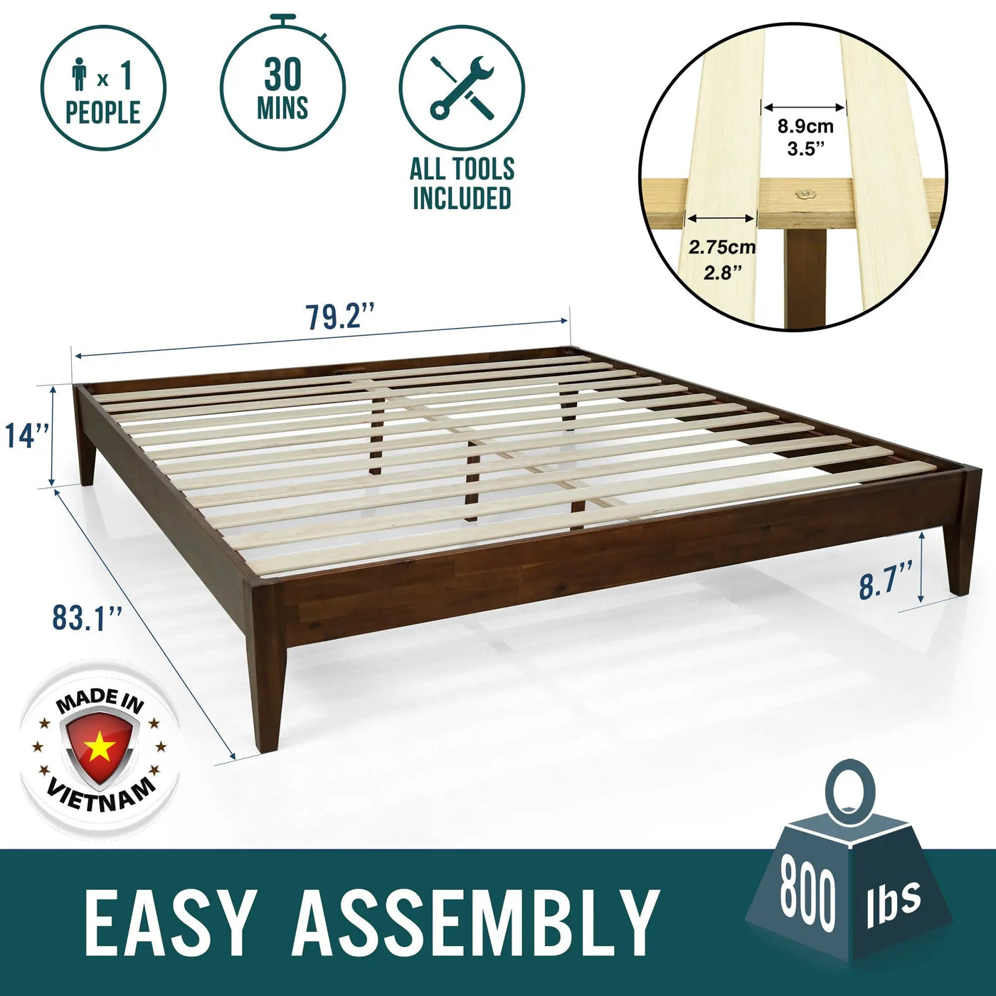 Mervyn Solid Wood Bed Frame by Megsu