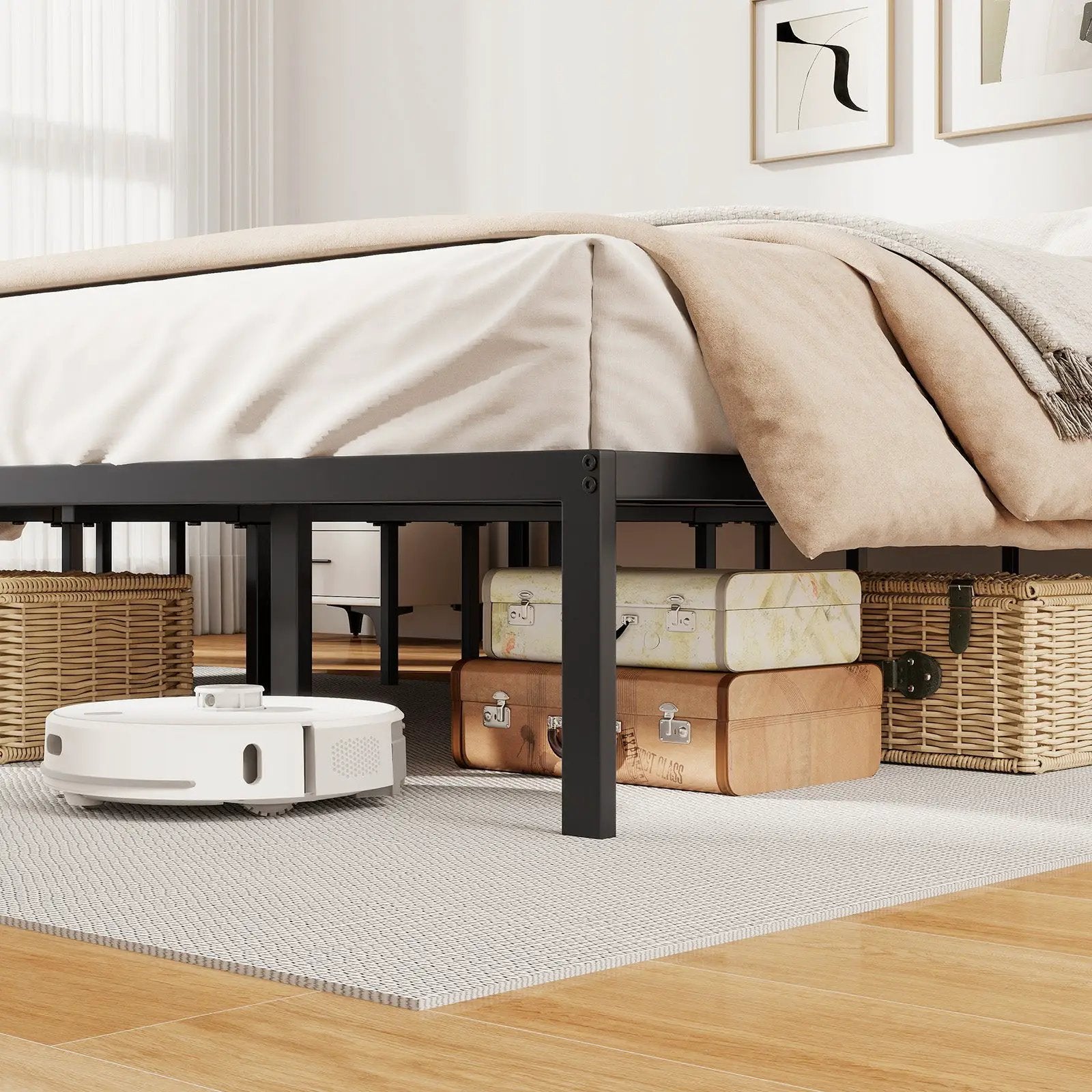 Full/Queen/King Size Metal Bed Frame Heavy Duty Support Slats Mattress Foundation by DirectDeals