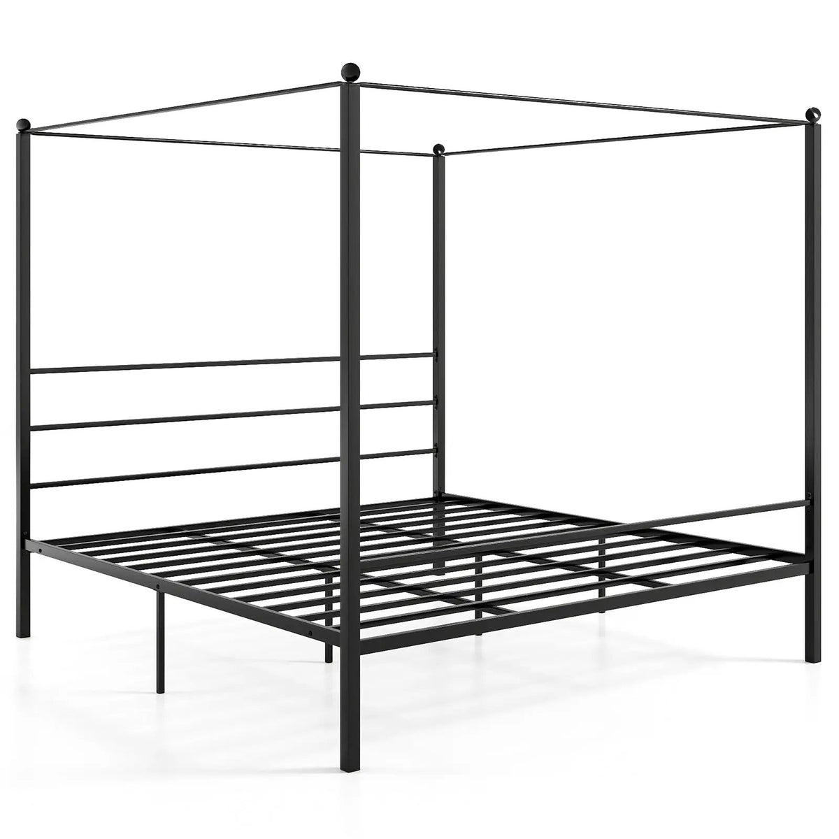 Twin/Full/Queen Size Metal Canopy Bed Frame with Slat Support by DirectDeals