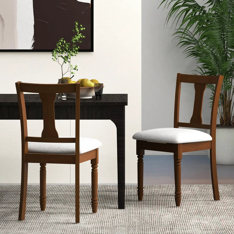 Set of 2 Kitchen Dining Chair with Linen Fabric and Storage Space by DirectDeals