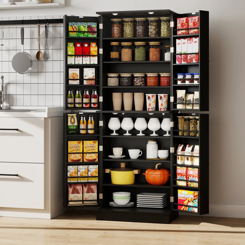 Kitchen Pantry Cabinet 65.5 Inch Freestanding Tall Buffet Cupboard by DirectDeals