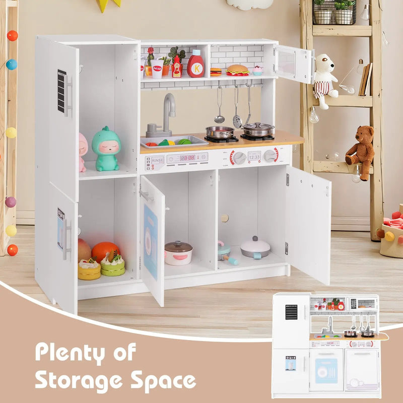 Toddler Pretend Play Kitchen Toy with Stove for 3+ Boys and Girls-White by DirectDeals