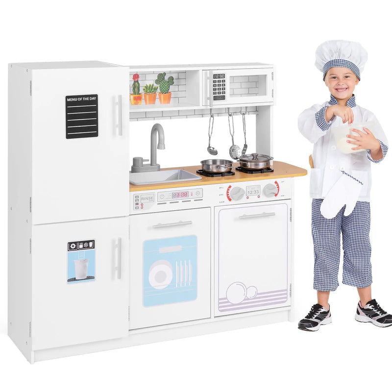 Toddler Pretend Play Kitchen Toy with Stove for 3+ Boys and Girls-White by DirectDeals