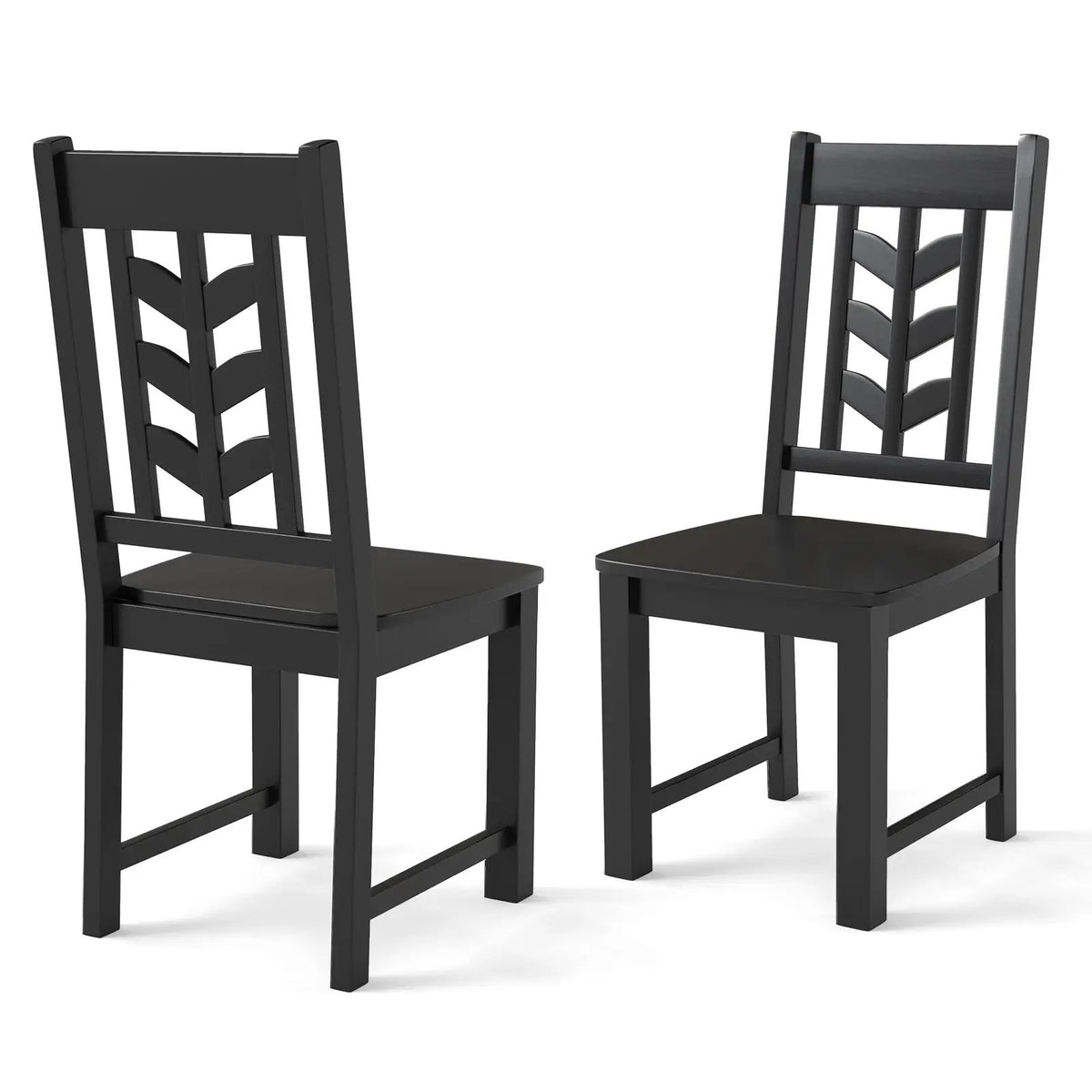 Kitchen Side Dining Chair Set of 2 with Rubber Wood Frame by DirectDeals