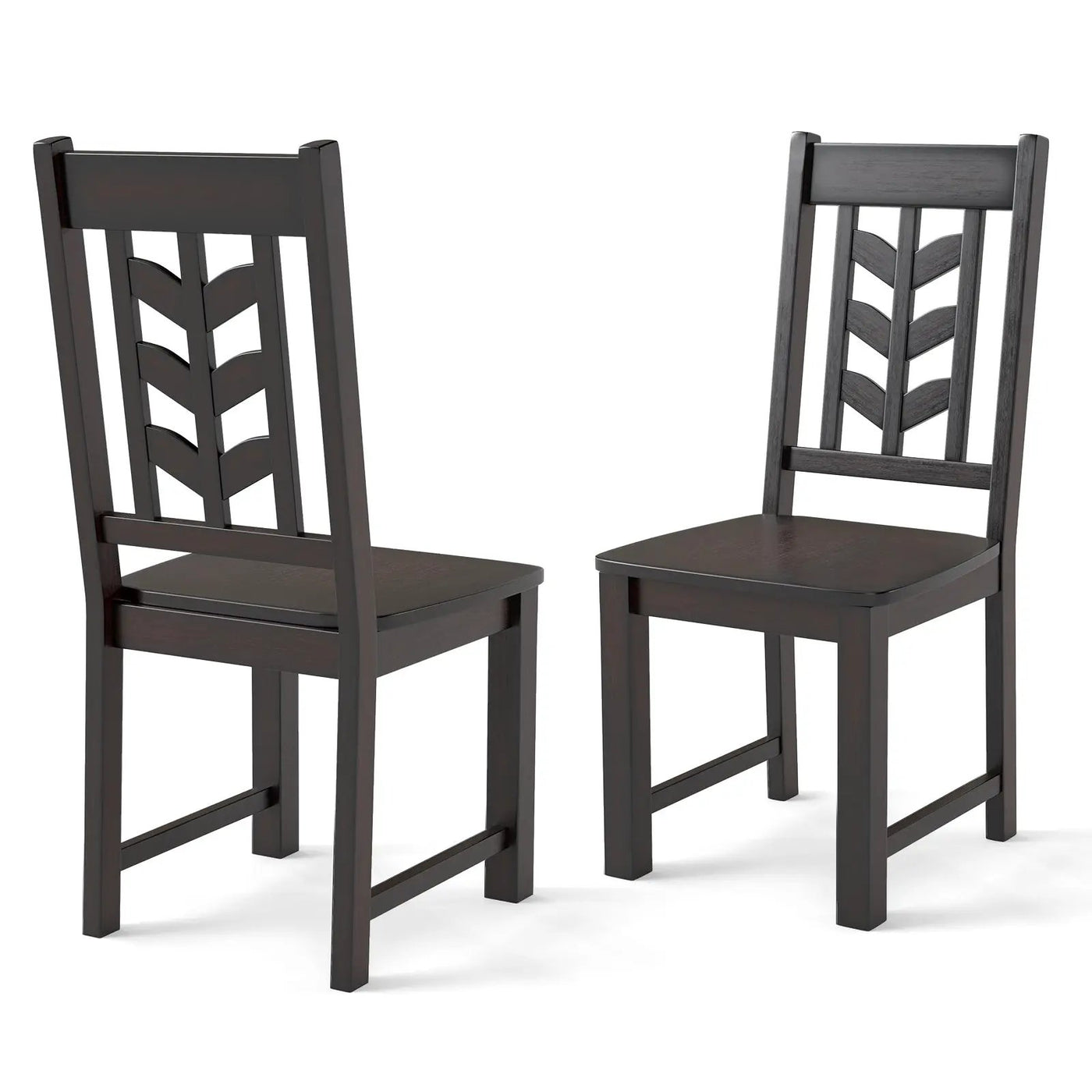 Kitchen Side Dining Chair Set of 2 with Rubber Wood Frame by DirectDeals