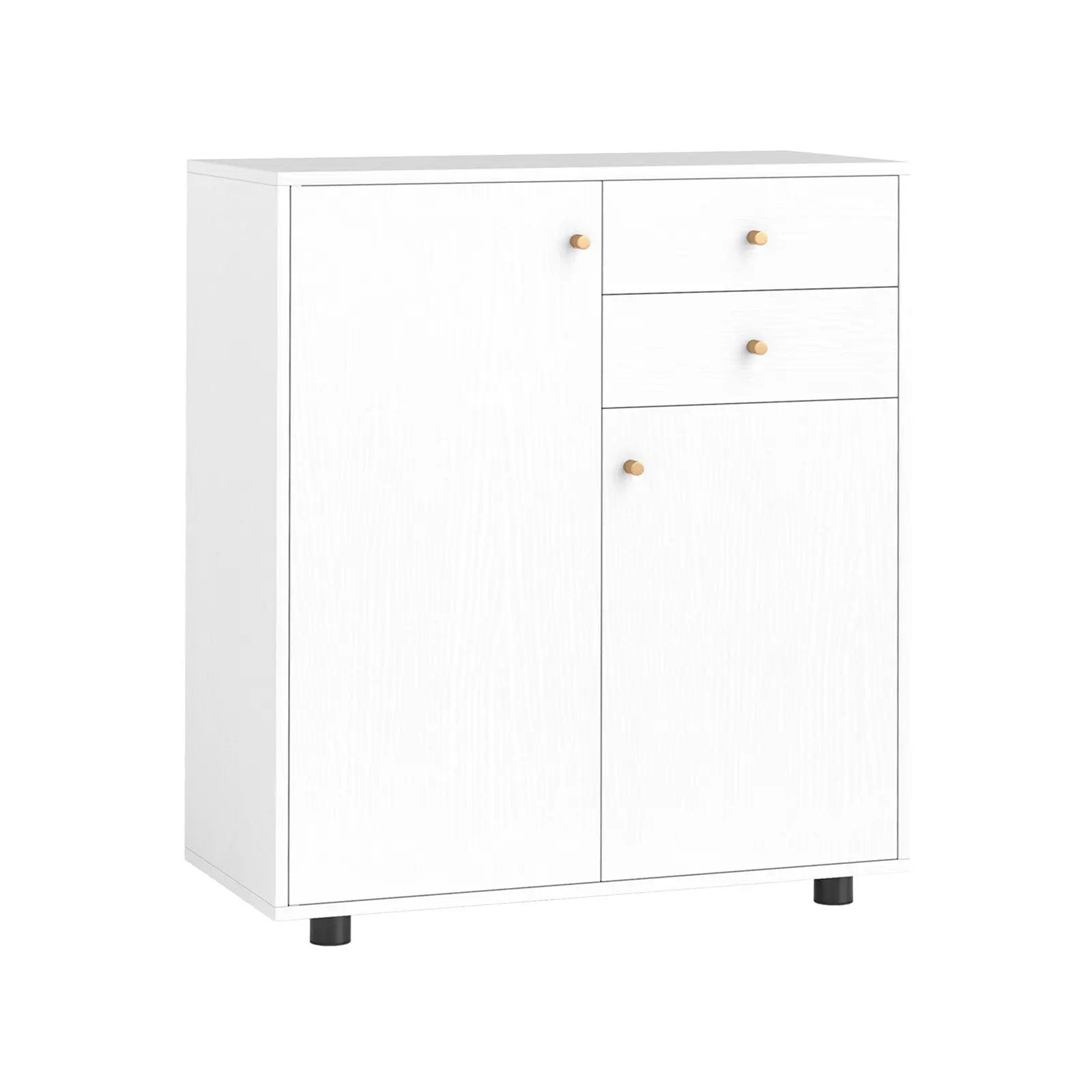 Kitchen Sideboard Buffet Cabinet Coffee Bar Cabinet with 2 Drawers 2 Doors and 3 Adjustable Shelves-White by DirectDeals