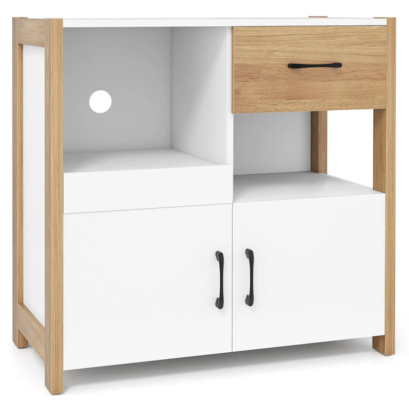Kitchen Storage Cabinet with Drawer Pull-Out Shelf and 2 Doors-White by DirectDeals