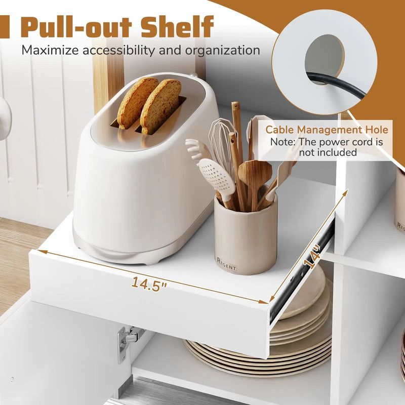 Kitchen Storage Cabinet with Drawer Pull-Out Shelf and 2 Doors-White by DirectDeals