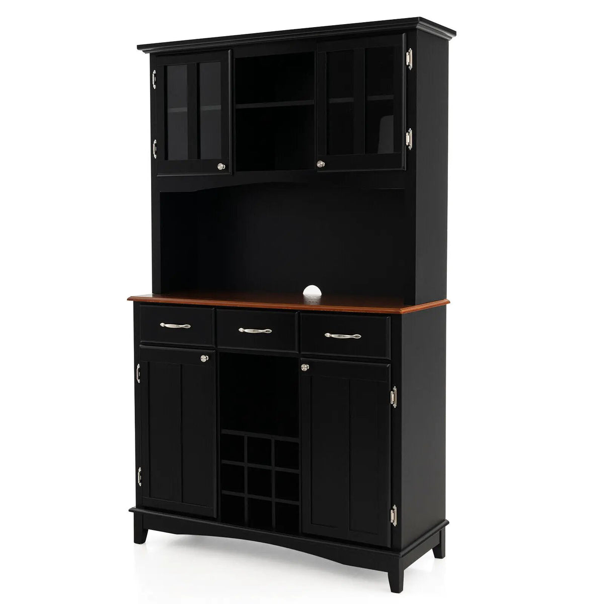 Wood Buffet Hutch Cabinet with 3 Large Drawers by DirectDeals