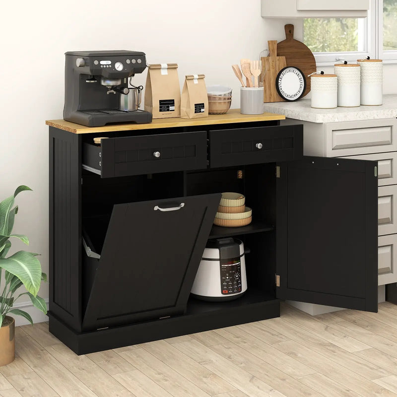 Kitchen Tilt Out Trash Cabinet with 2 Drawers and Adjustable Shelf by DirectDeals