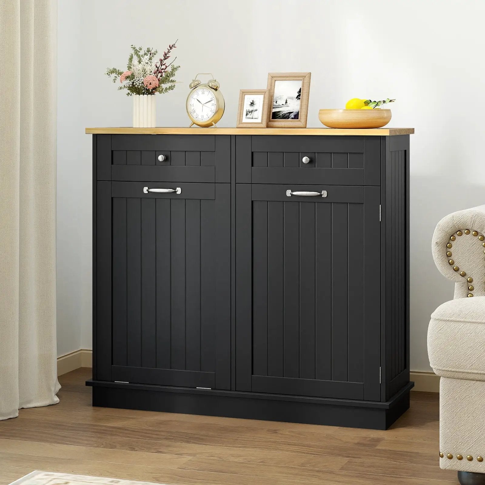 Kitchen Tilt Out Trash Cabinet with 2 Drawers and Adjustable Shelf by DirectDeals