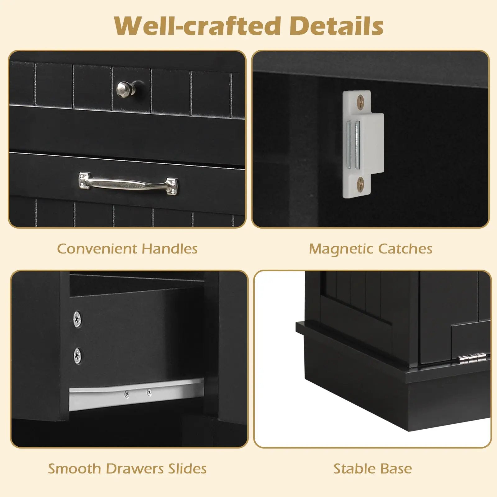 Kitchen Tilt Out Trash Cabinet with 2 Drawers and Adjustable Shelf by DirectDeals