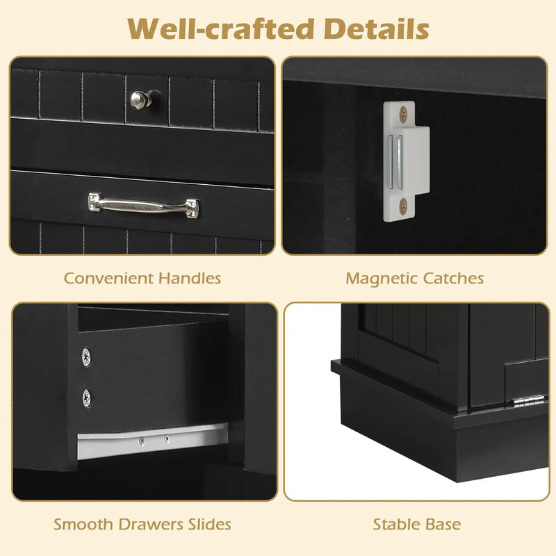 Kitchen Tilt Out Trash Cabinet with 2 Drawers and Adjustable Shelf by DirectDeals