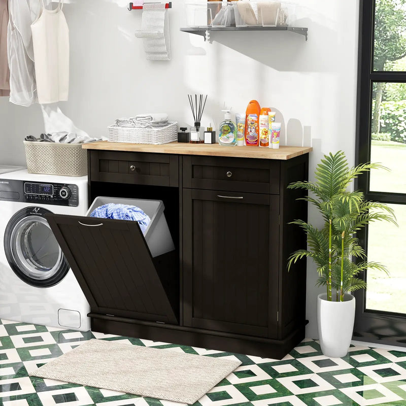 Kitchen Tilt Out Trash Cabinet with 2 Drawers and Adjustable Shelf by DirectDeals