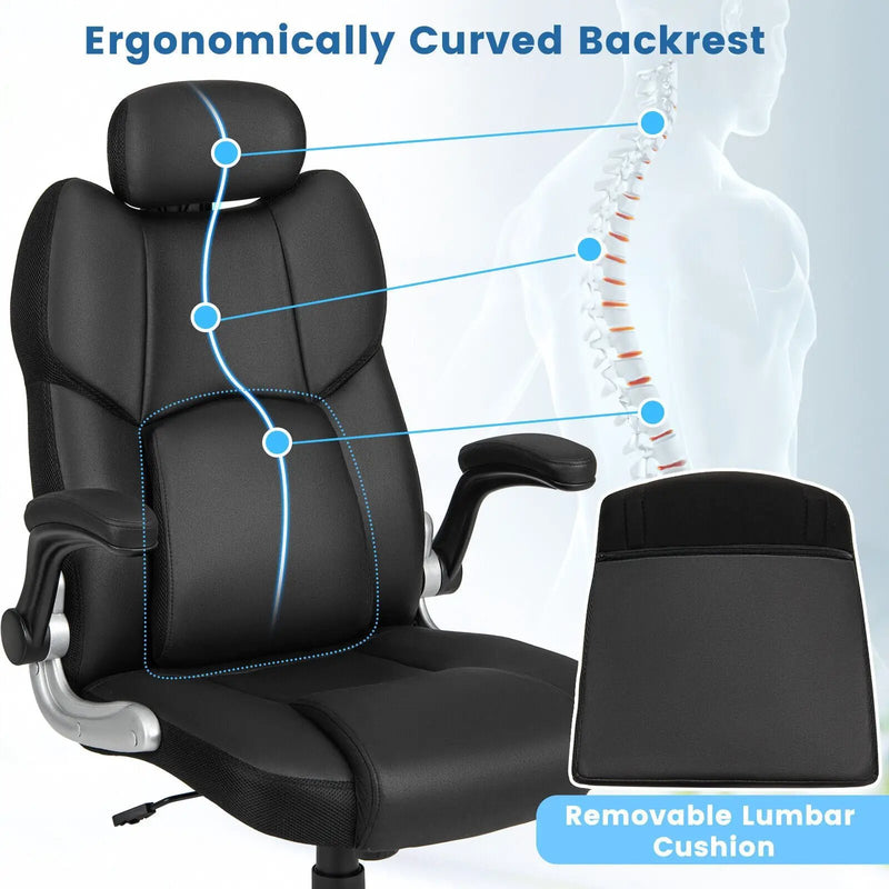 Kneading Massage Office Chair with Adjustable Headrest-Black by DirectDeals