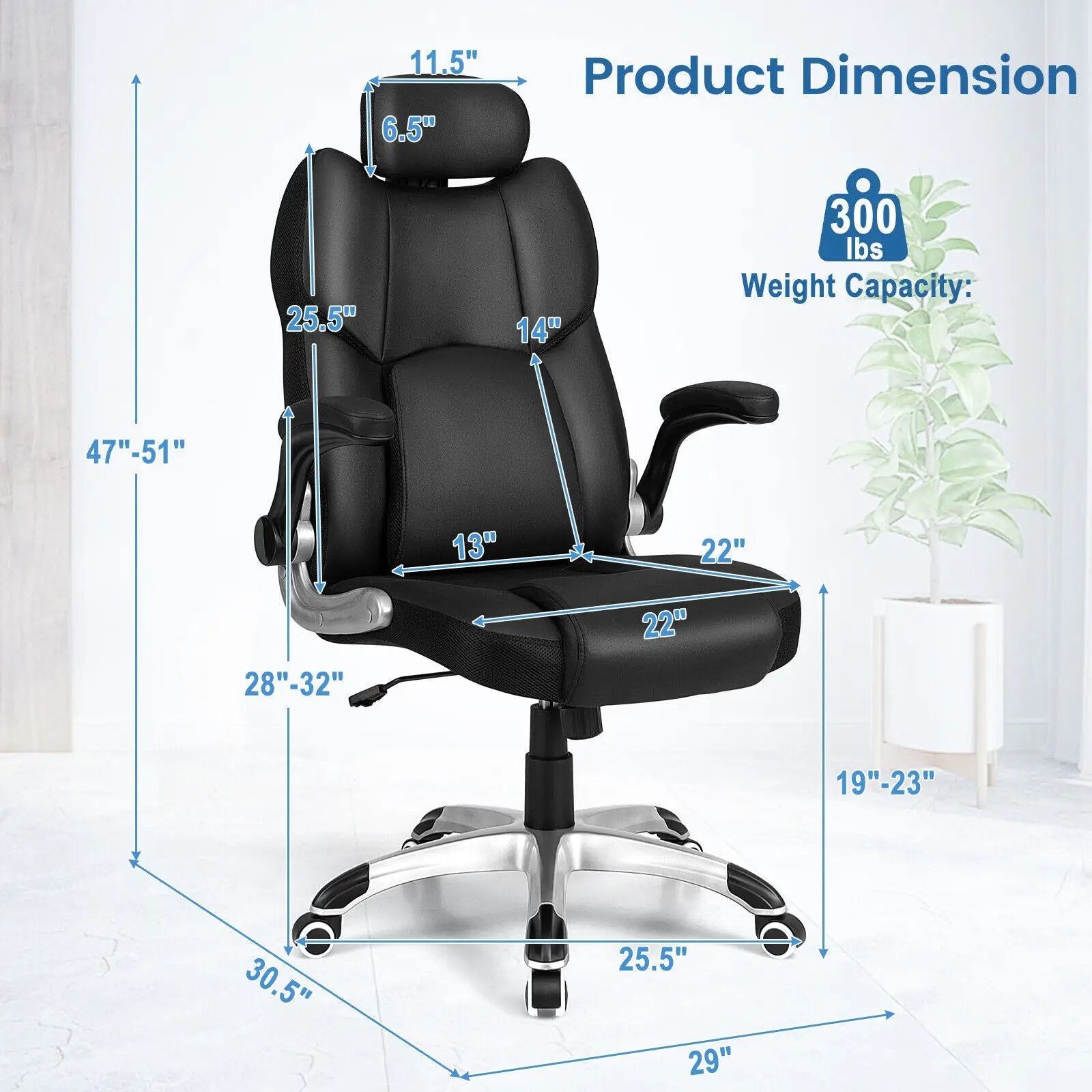 Kneading Massage Office Chair with Adjustable Headrest-Black by DirectDeals