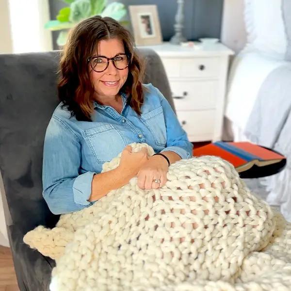 Soft Chunky Knitted Cream Throw Blanket by Decor Steals