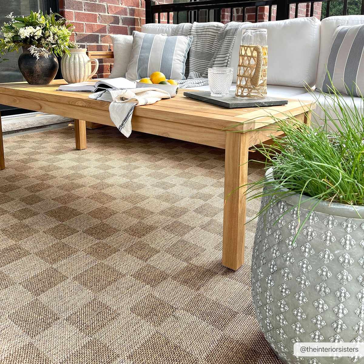 Kuval Checkered Brown Outdoor Rug by Boutique Rugs