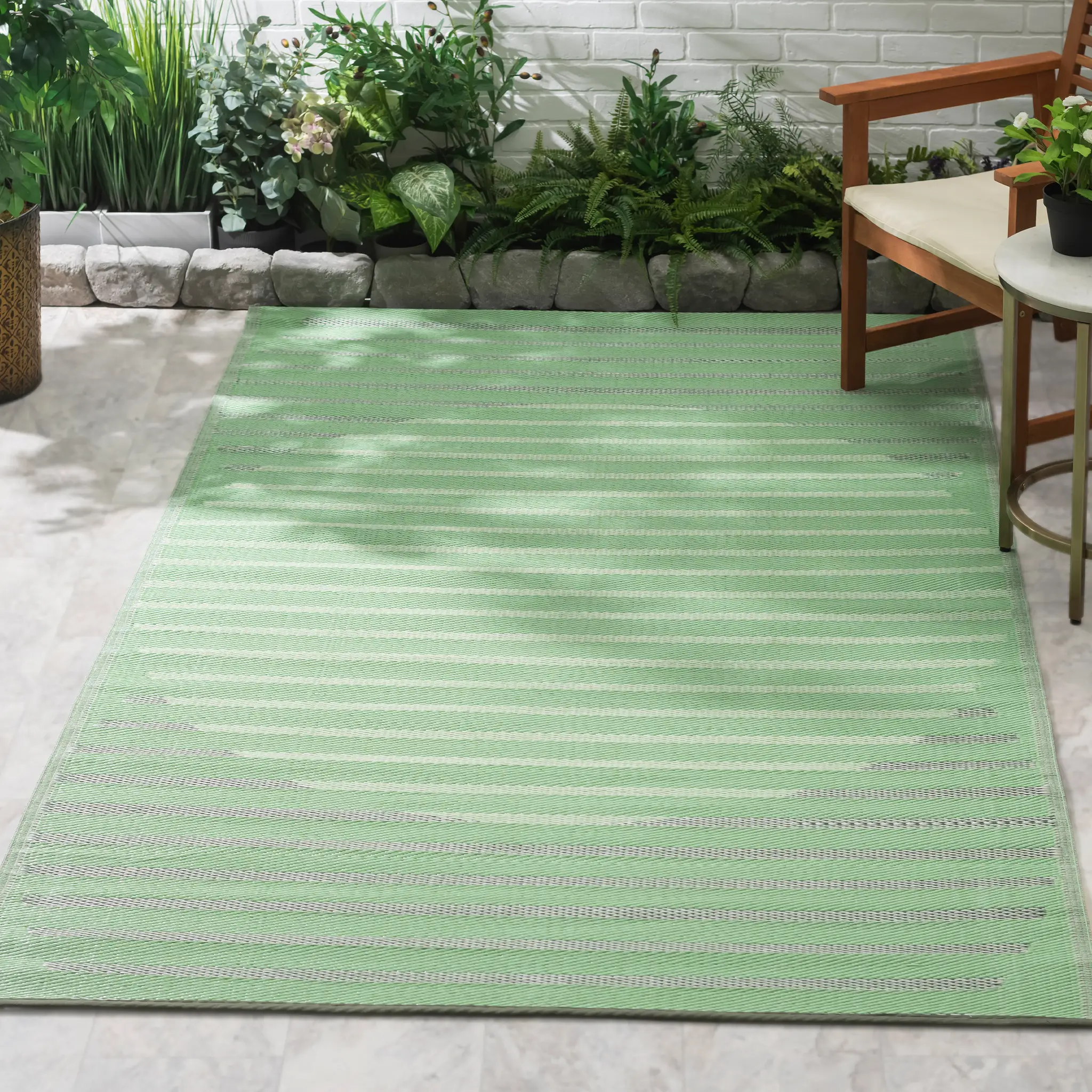 Kyoto - Green Outdoor Rug for Patio by Fab Habitat