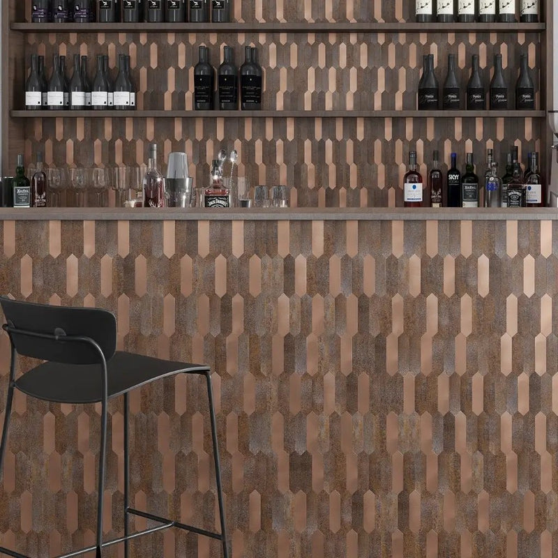 Copper 12x12 Honed Brick PVC Peel & Stick Tile (10 pack, 10 sq ft/case) by Apollo Tile