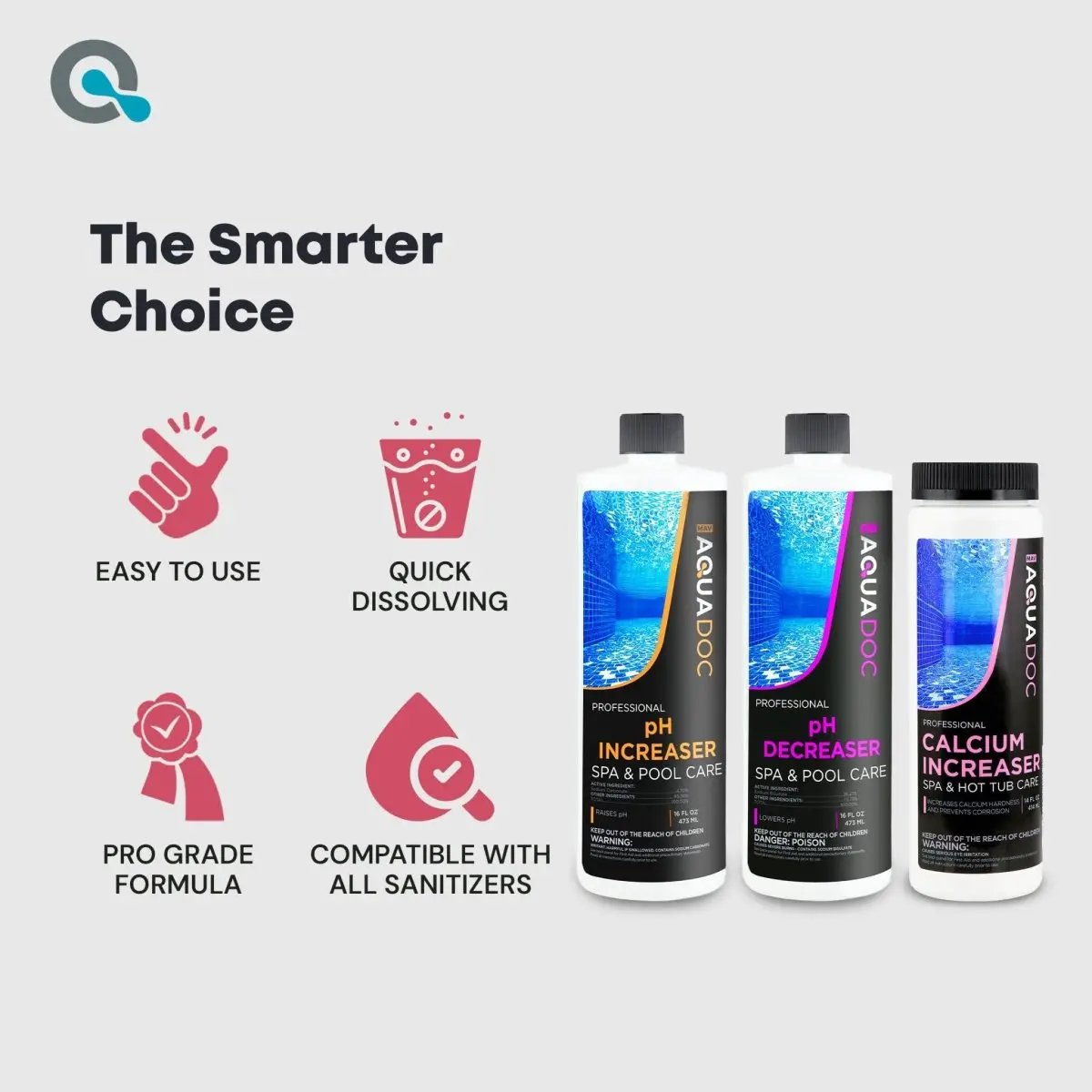 Spa Balancer Kit - pH Increaser + pH Decreaser + Calcium Increaser by AquaDoc