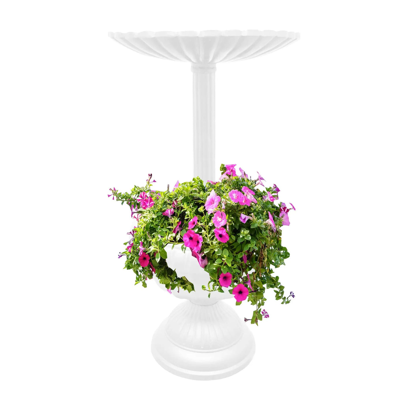Ornate Round Cast Aluminum Metal 35-in Bird Bath Planter Vase Combo by Sharicks