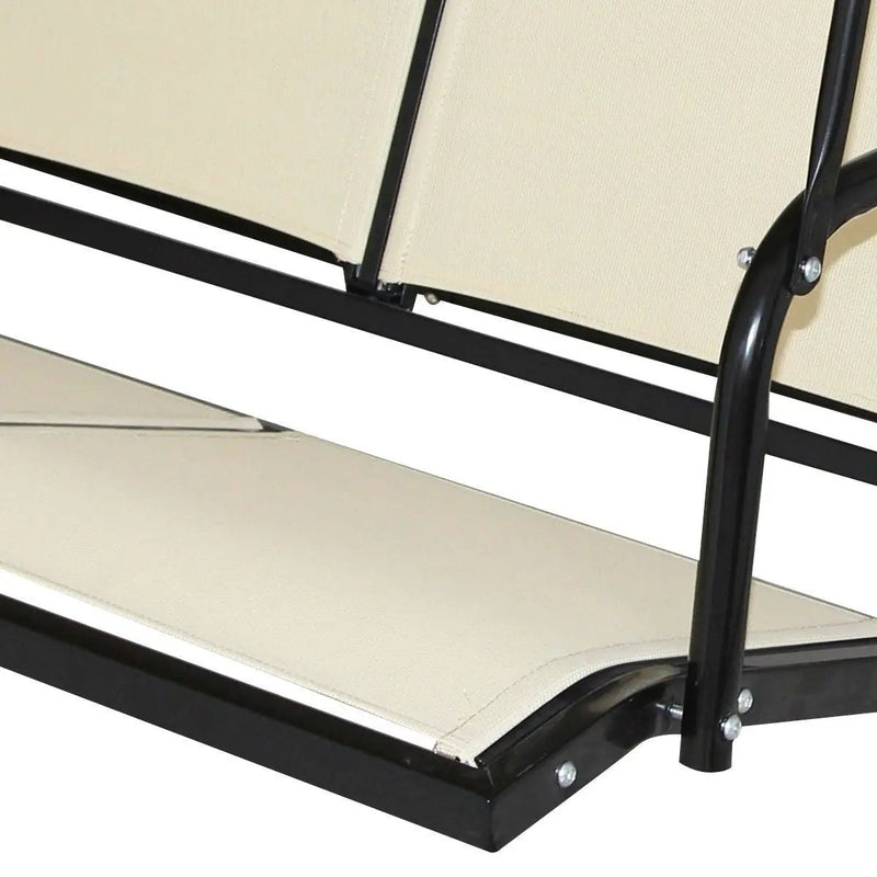 Outdoor Porch Patio 3-Person Canopy Swing in Light Brown by HomePacific