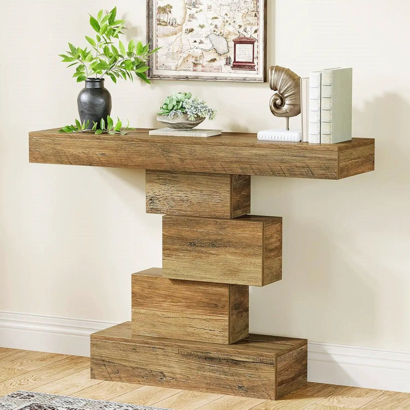 Modern Farmhouse 42-inch Entryway Accent Sofa Table in Light Brown Wood Finish by HomePacific