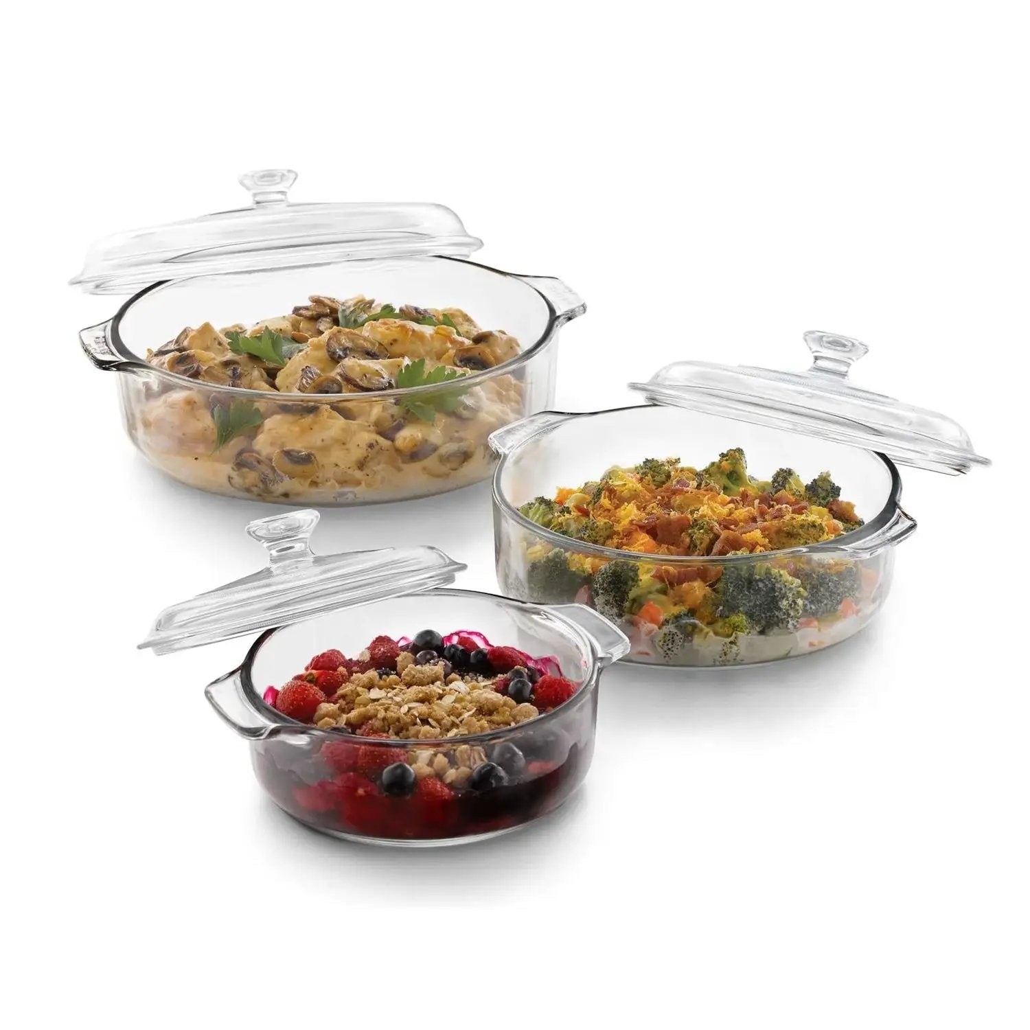 6-Piece Glass Bakeware Casserole Baking Dish Set - Dishwasher and Oven Safe by HomePacific
