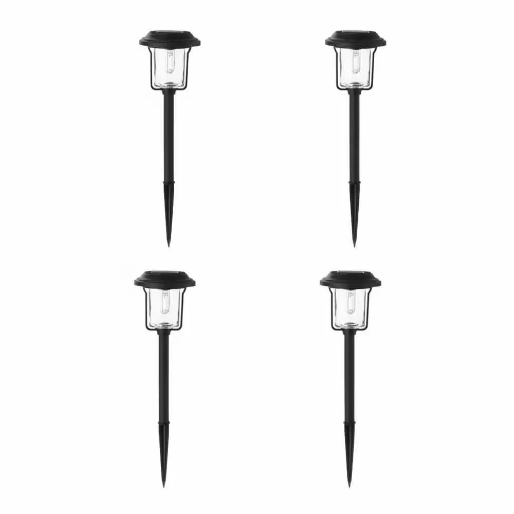 4 Pack - Solar LED Light Set - Outdoor Path Lighting in Black by HomePacific