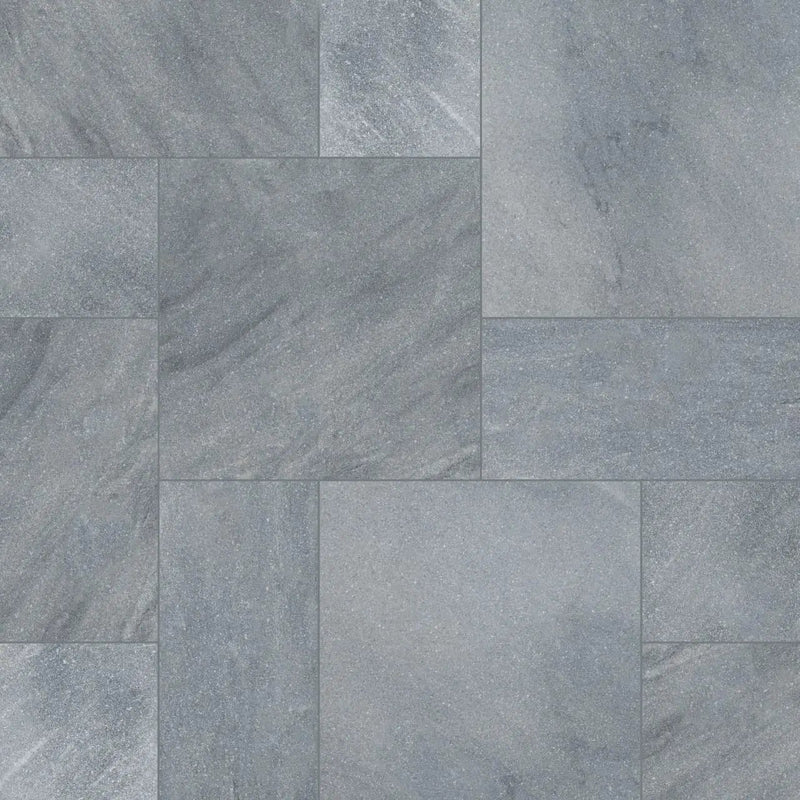 Cosmic Black Pavers Sandblasted Marble 12x24 close up
