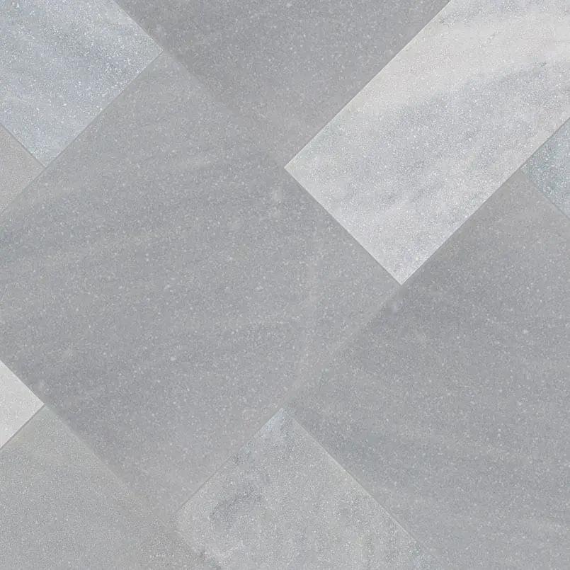 Cosmic Gray Pavers Sandblasted Marble 12x24 angled view