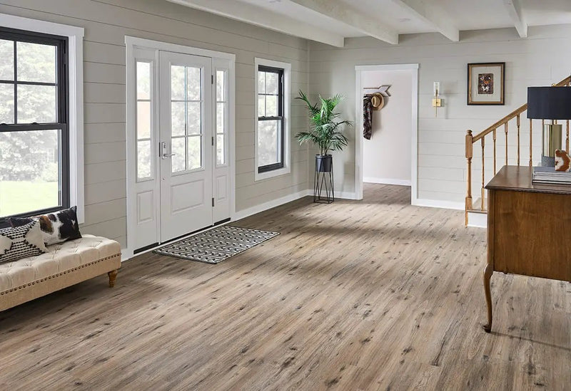 Fauna Matte Wood Look Porcelain Pool Copings 13x24 in a finished room