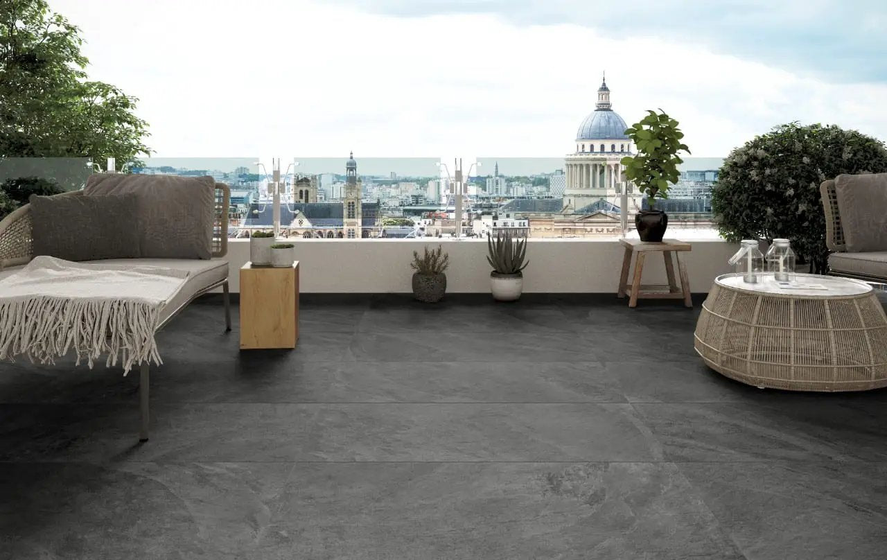 Legions Midnight Montage Matte Porcelain Pool Copings 13x24 by MSI Surfaces