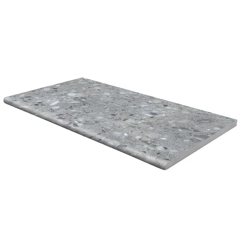 Terrazo Gris Matte Porcelain Pool Copings 13x24 close up