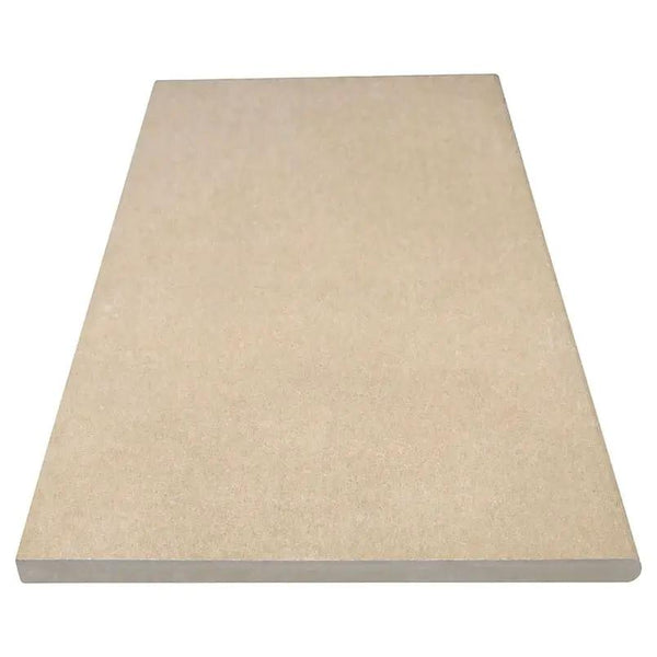 Tierra Beige Matte Travertine Look Porcelain Pool Copings 13x24 angled view