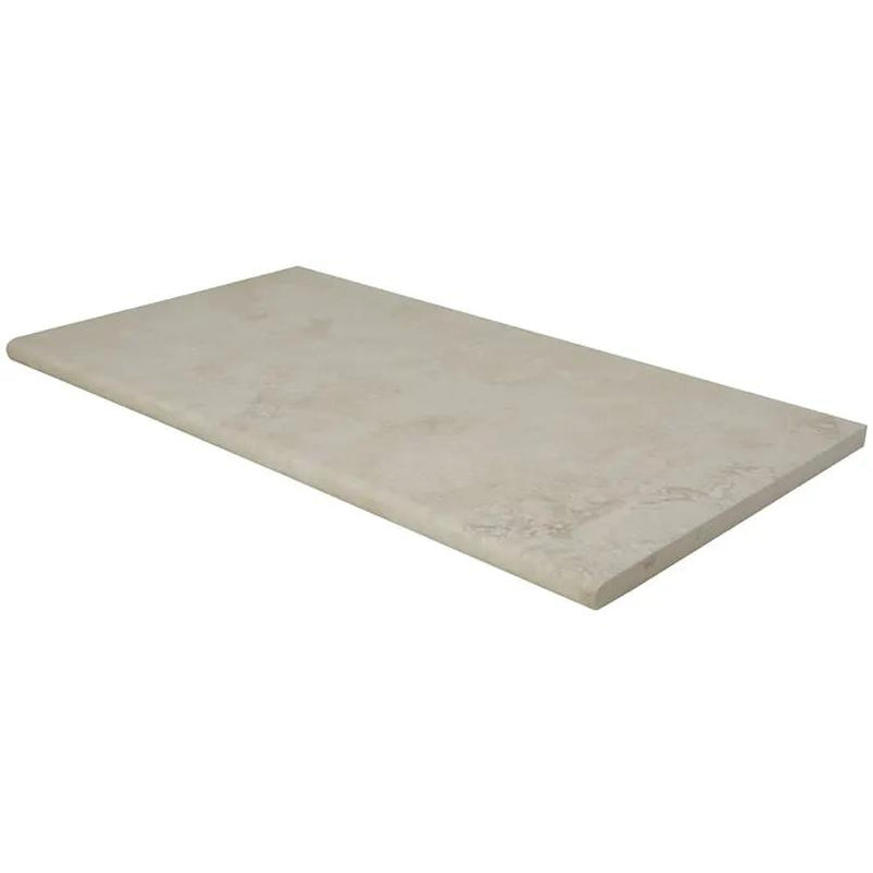 Tierra Ivory Matte Travertine Look Porcelain Pool Copings 13x24 close up