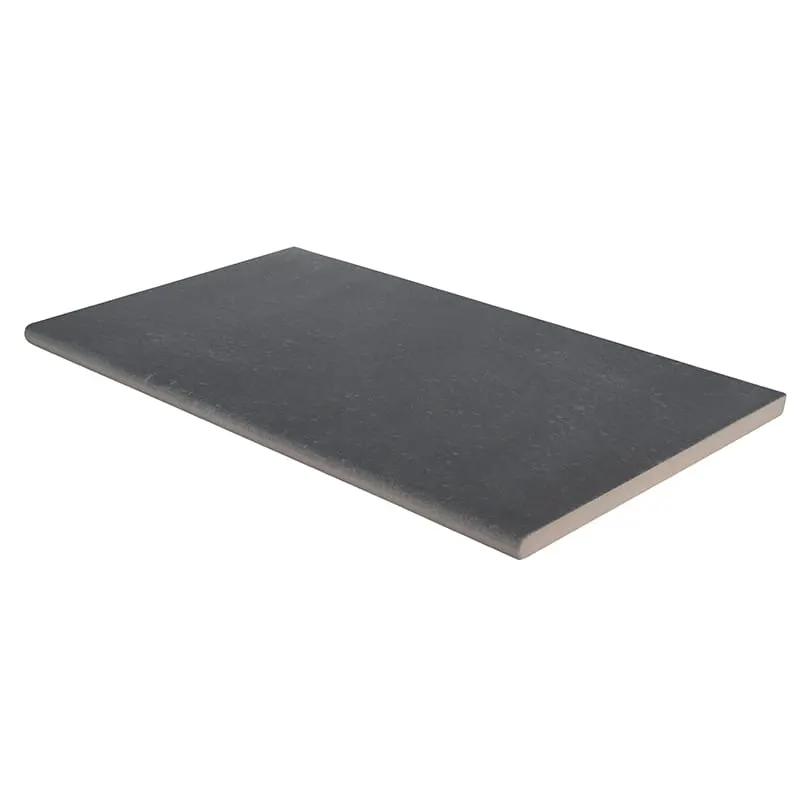 Vulkon Nero Matte Limestone Look Porcelain Pool Copings 13x24 close up