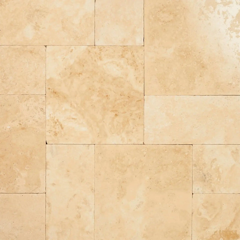 Tuscany Ivory Tumbled Travertine Pool Copings 16x24 close up